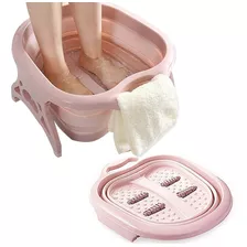 Bañera De Pies Plegable Con Masajeadores Spa Pedicure Color Rosa