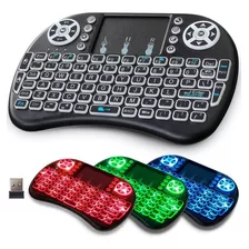 Mini Teclado Keyboard Sem Fio Wireless Iluminado Luz Led Cor Do Teclado Preto