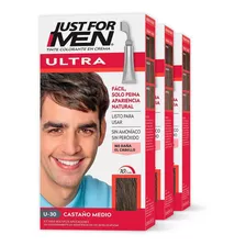  Tinte Just For Men Ultra 3 Pack Tono Castaño Medio