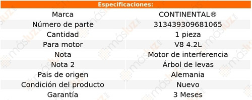 Banda Tiempo Rs6 Audi V8 4.2l 03/04 Continental Foto 3