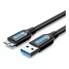 Cabo Vention Usb A Micro B Para Discos Rígidos Usb 3.0 50 Cm Preto