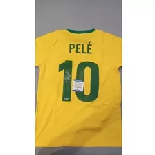 Camiseta Brasil Autografada Pelé Com Certificado 