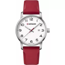 Reloj Wenger Avenue Date 011641105 Hombre E-watch Color De La Correa Rojo Color Del Bisel Plateado Color Del Fondo Blanco