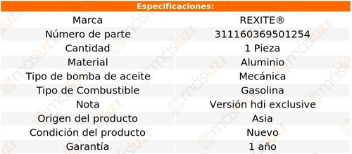 1-bomba Aceite Citroen C3 4 Cil 1.4l 08/11 Rexite Foto 2