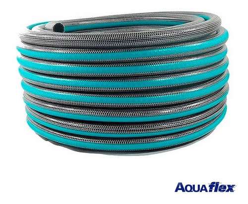 Kit Carro Con Manguera Riego Mallada 25mt 1/2 2112 Aquaflex Azul