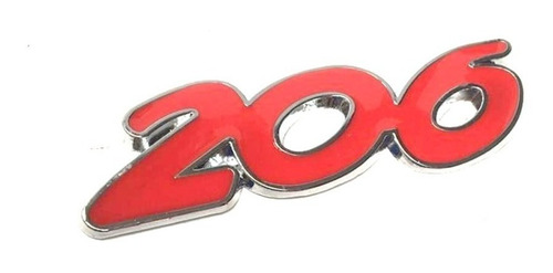 Foto de Emblema  206  Peugeot 206 Fondo Rojo 