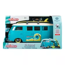 Majorette Combi Volkswagen 31 Cm Con Luz + 1 Coche De 7,5 Cm Color Celeste