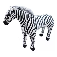 Zebra De Pelúcia Realista Em Pé Fofy Toys 75 Cm