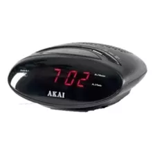 Radio Reloj Despertador Led Display Am/fm C/memoria Akai Color Negro