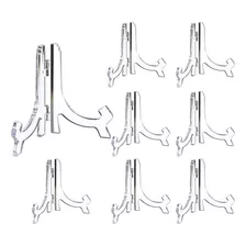 Hestya 8 Soportes Para Platos De Caballetes Acrilicos Transp