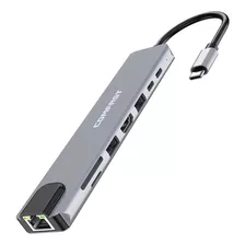 Hub Adaptador 8 En 1 Usb-c Hdmi 4k Lan