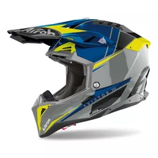 Capacete Airoh Aviator 3 Push Blue Gloss + Óculos Airoh