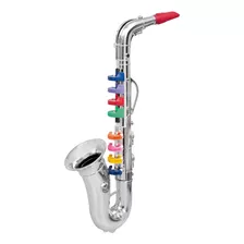 Saxofon Con 8 teclas De Colores, Color Plateado Metalico Cli