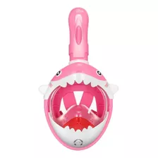 Máscara De Mergulho Snorkel Infantil Xs Tubarão Rosa