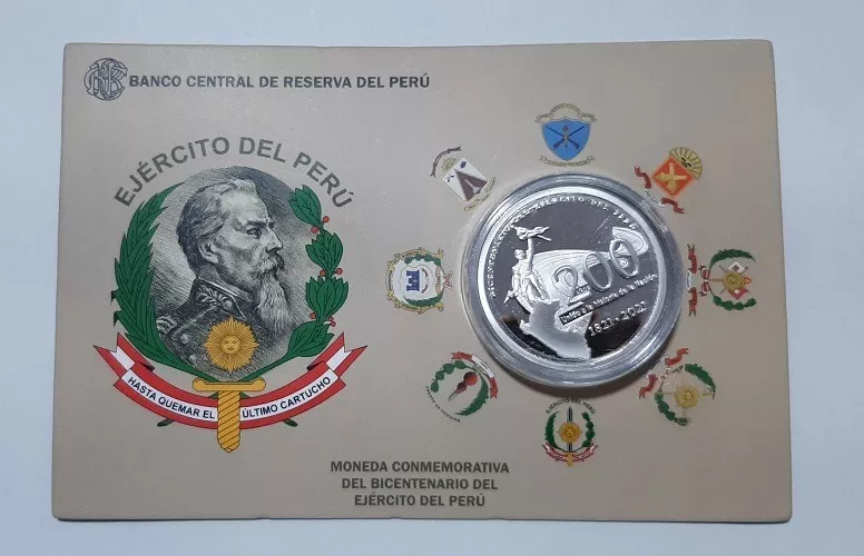 Moneda Conmemorativa Del Bicentenario Del Ejercito Del Peru