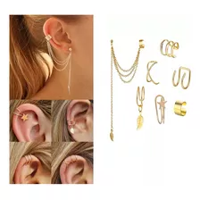 7 Clips De Oreja Aretes Trepadores Aretes Largos No Piercing