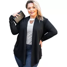 Kimono Cardigan Feminino Plus Size Básico Casaquinho Moda