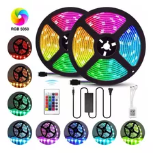 Led Rgb Tira Luces Led Rgb 5050 / 10metros / Con Control Remoto Y Transformador / Protección Ip65