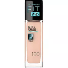 Base Líquida Maybelline Fit Me Matte + Poreless Fps 22 30ml Tono 120 Classic Ivory