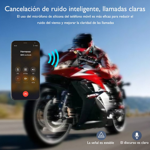 Audfonos Para Casco De Motos Bluetooth5.2 Impermeables Ipx7 Foto 8