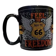 Caneca De Porcelana 300ml Preta Moto Club Café