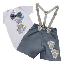 Conjunto Pascoa Fantasia Bebe Menino Coelhinho