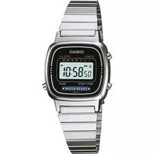 Relógio Casio Feminino Vintage Prata Tamanho Mini Original Cor Do Fundo Preto