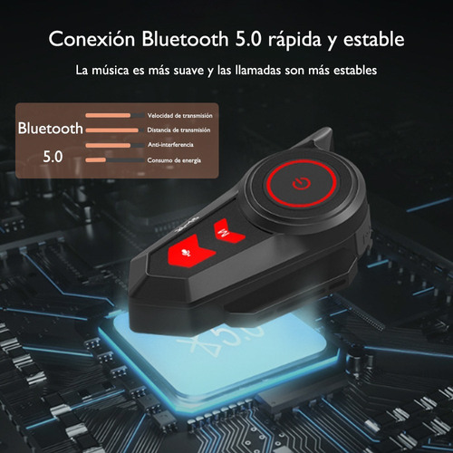 Audfonos Para Casco De Motos Bluetooth5.2 Impermeables Ipx7 Foto 7