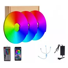 Kit X 15mts Completo Manguera Luces Led Rgb Neón Bluetooth