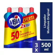 Kit Limpador Multiuso Original 3 Unidades Com 500ml Veja