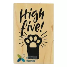 Momenta High Five Cat Dog Paw Print Red Rubber Wood Mounted.