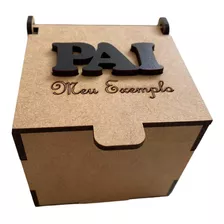 Kit 10 Caixas Mdf Cru Dia Dos Pais 7x7x7 Pai Meu Exemplo