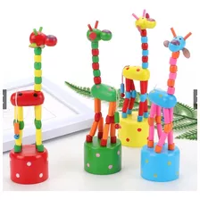 Kit 15 Estatueta Madeira Articulada Girafa Perna Mole