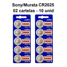 10 Baterias Cr2025 3v Sony/murata (2 Cartelas)