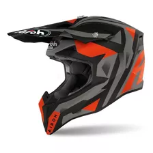 Casco Airoh Cross Wraap Sequel Naranja Gris Negro 1330grs