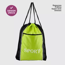 Saquinho De Costas Com Cordão Para Levar Chuteira Esportes Cor Saco Costas Verde Florescente