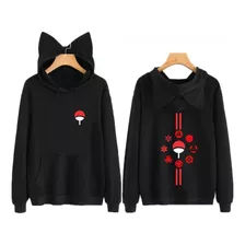 Blusa Com Orelhinha Naruto Clã Uchiha Mangekyou Sharingan 