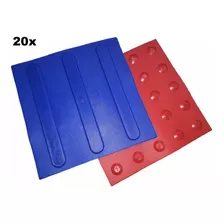 20pçs Piso Tatil Alerta E Direcional De Borracha Pvc 25x25cm