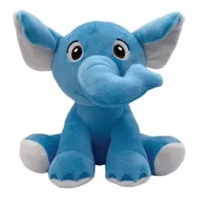 Bicho De Pelucia Zoo Grande 35cm Elefante Azul - Unik