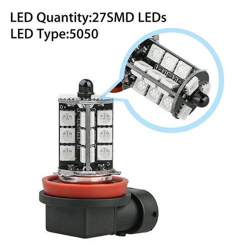 Luz Antiniebla Led H11 Para Honda Acura Toyota Multicolor Rg Foto 2