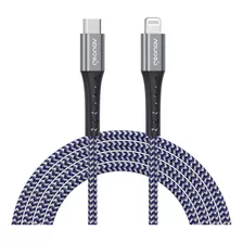 Cabo Kevlar Usb-c P/ Lightning 2.0 Carreg. Rápido 2m Geonav Cor Azul-turquesa