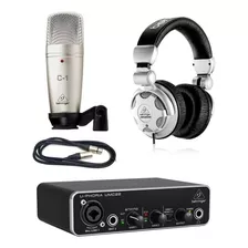 Microfono C1 + Audifono + Interfaz Behringer Umc22