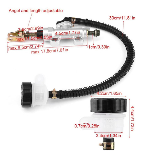 Bomba Freno Trasera Pie Motos Universal Para Honda Yamaha Foto 2