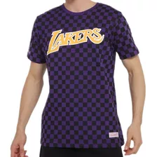 Camiseta Mitchell & Ness Los Angeles Lakers Roxo E Preto