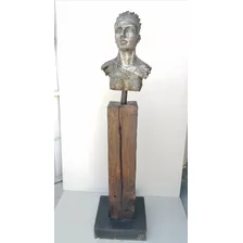 Escultura En Bronce Cabeza De Alejandro Marquez