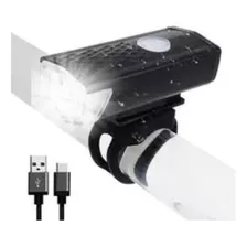 Kit Farol Bike E Sinalizador Traseiro Led Usb Recarregável