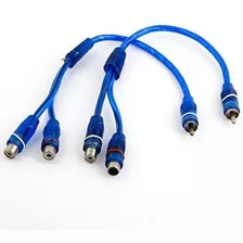 Cables Rca - Uxcell Blue Male To 2 Female Rca Speaker Splitt