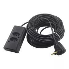 Extensão Elétrica 50 Metros Cabo Pp2x1,0mm 2 Tomadas 10/20a Cor Preto 127v/220v