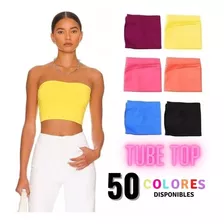 Crop Top Básico Strapless Variedad De Colores +