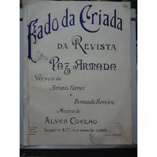 Partitura Fado Da Criada Revista Paz Armada 1922